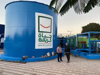 محطة بعد اكتمال التنفيذ: خزان الترويق ووحدات الترشيح